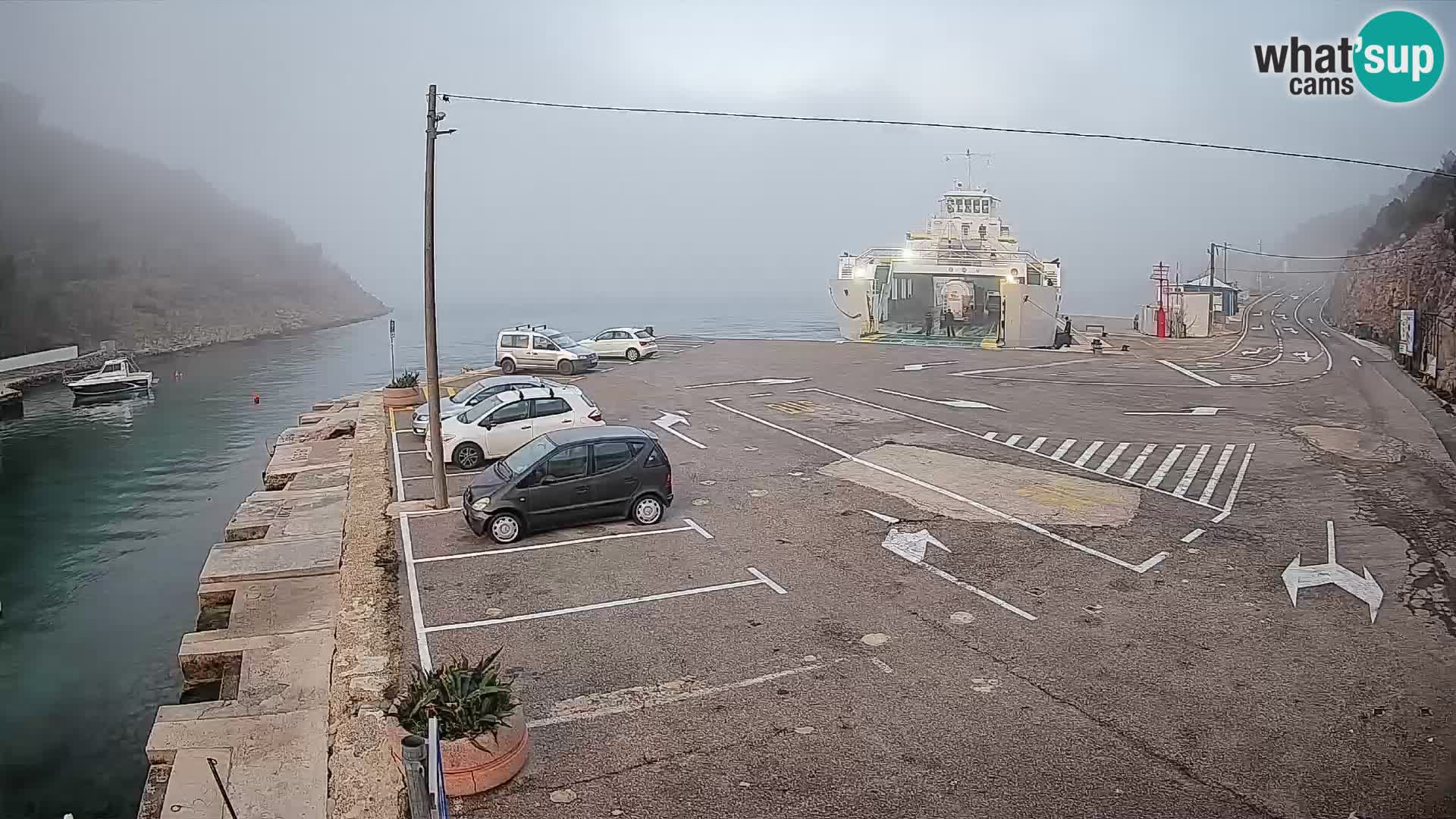 Webcam port de ferry de Prizna – vers l’île de Pag