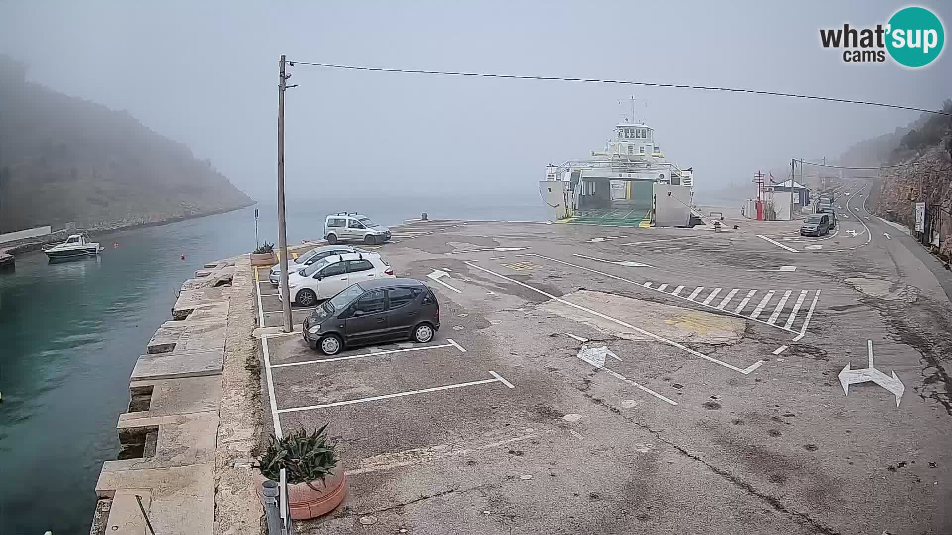 Webcam Prizna ferry port to Pag island