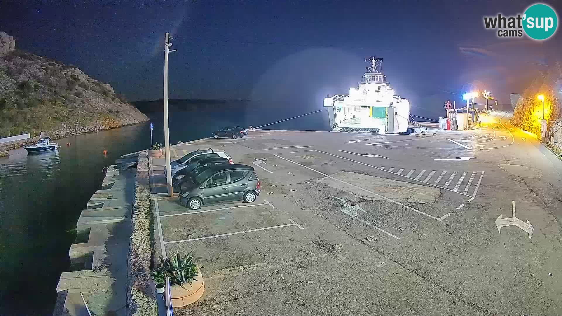 Webcam Prizna ferry port to Pag island