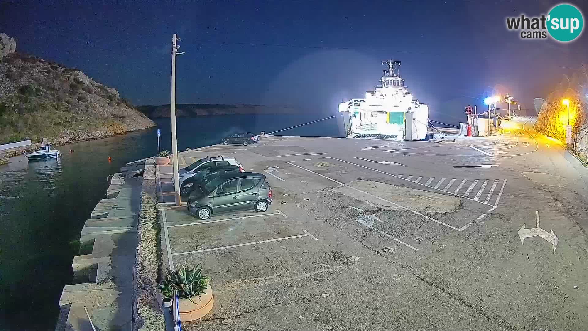 Webcam port de ferry de Prizna – vers l’île de Pag