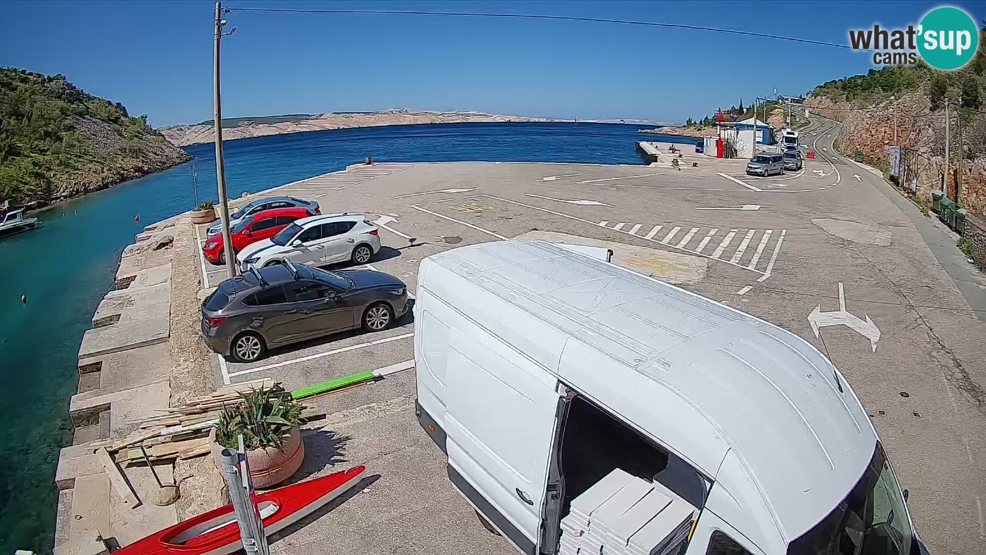 Webcam Fährhafen Prizna – zur Insel Pag