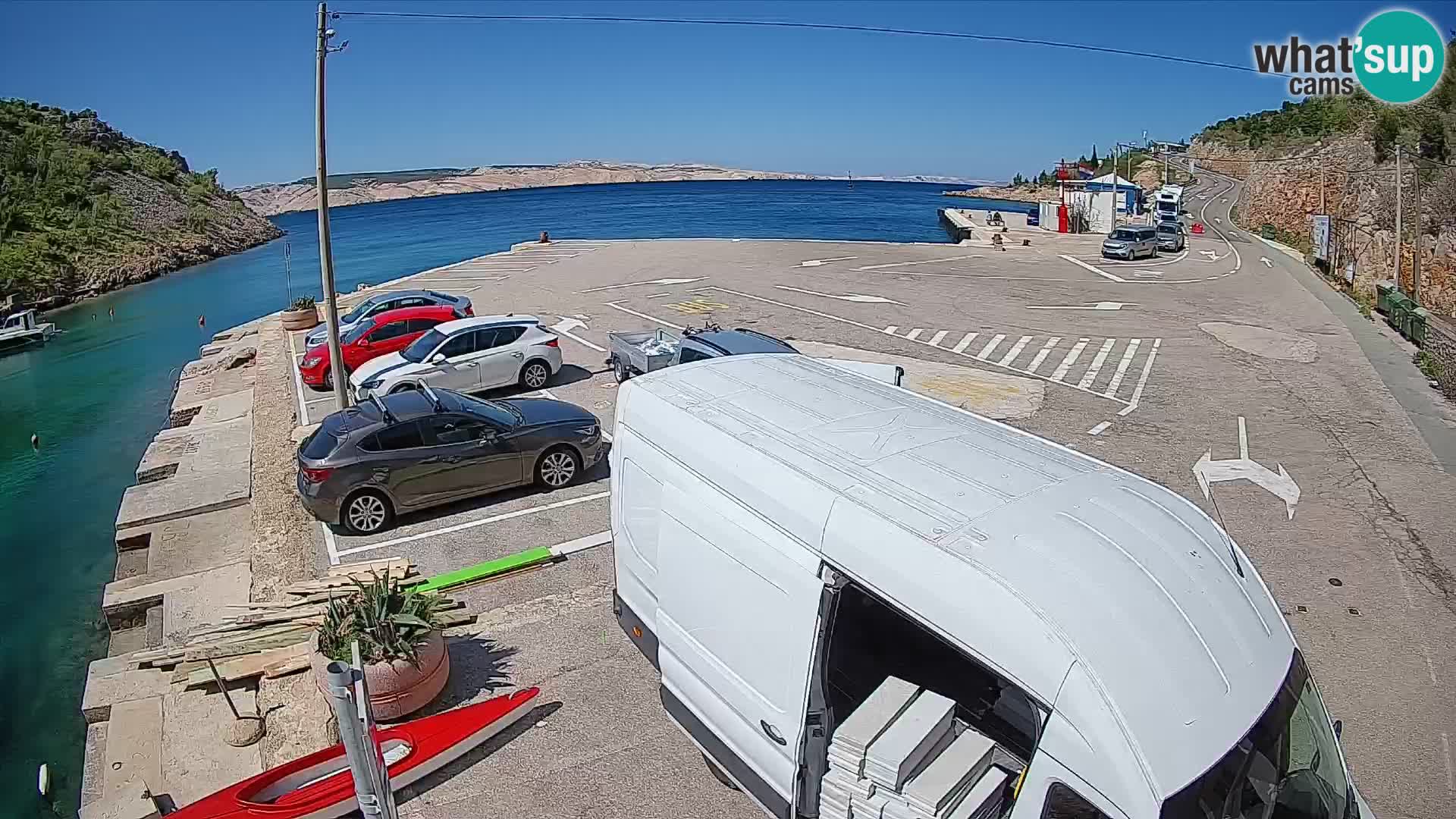 Webcam port de ferry de Prizna – vers l’île de Pag