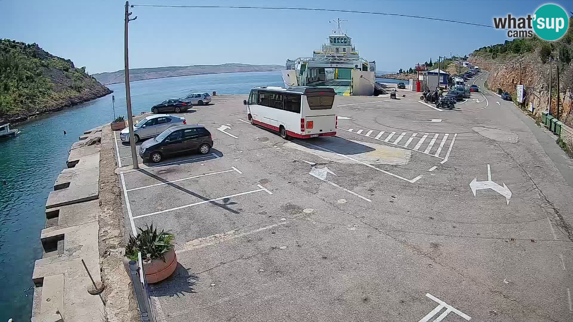 Webcam Prizna ferry port to Pag island