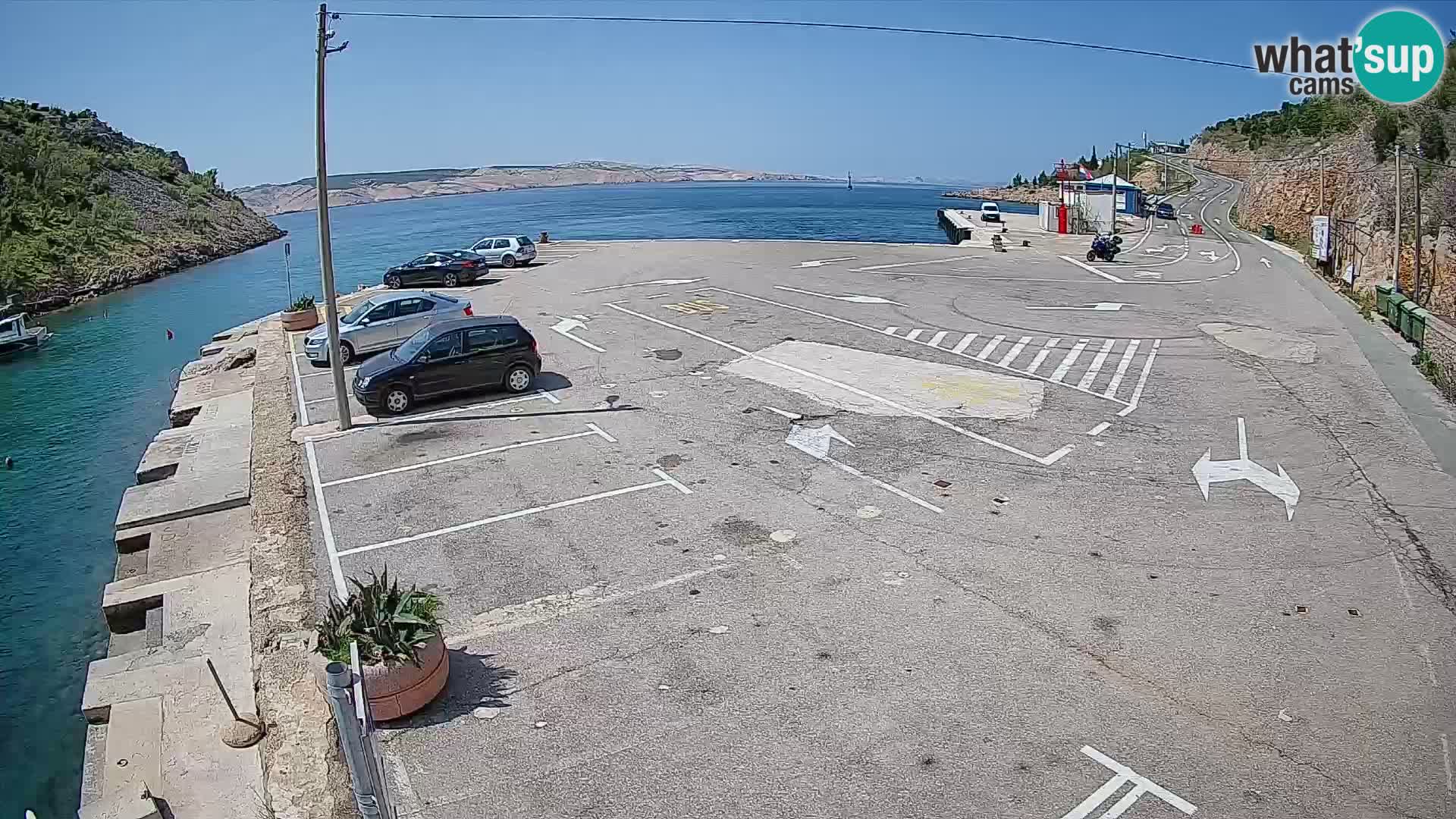 Webcam Prizna ferry port to Pag island