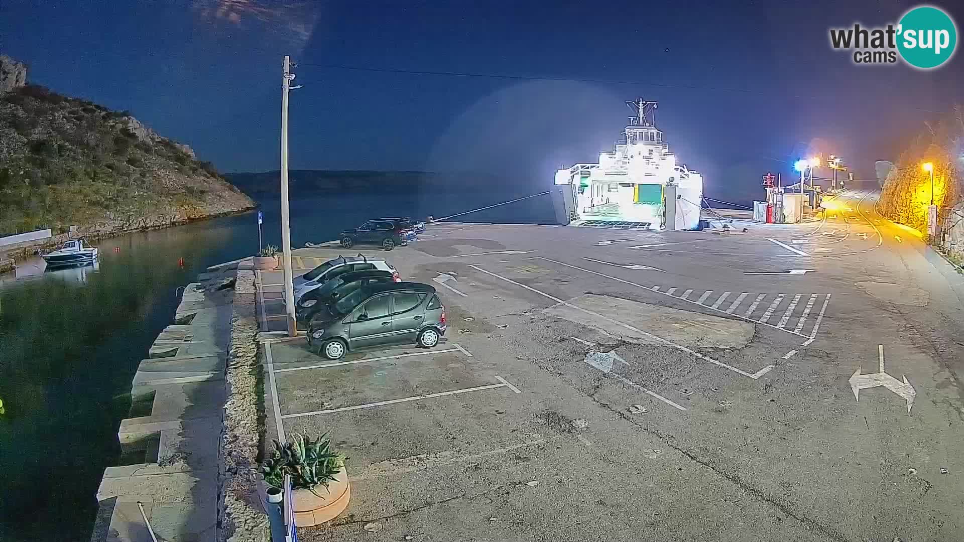 Webcam Prizna ferry port to Pag island