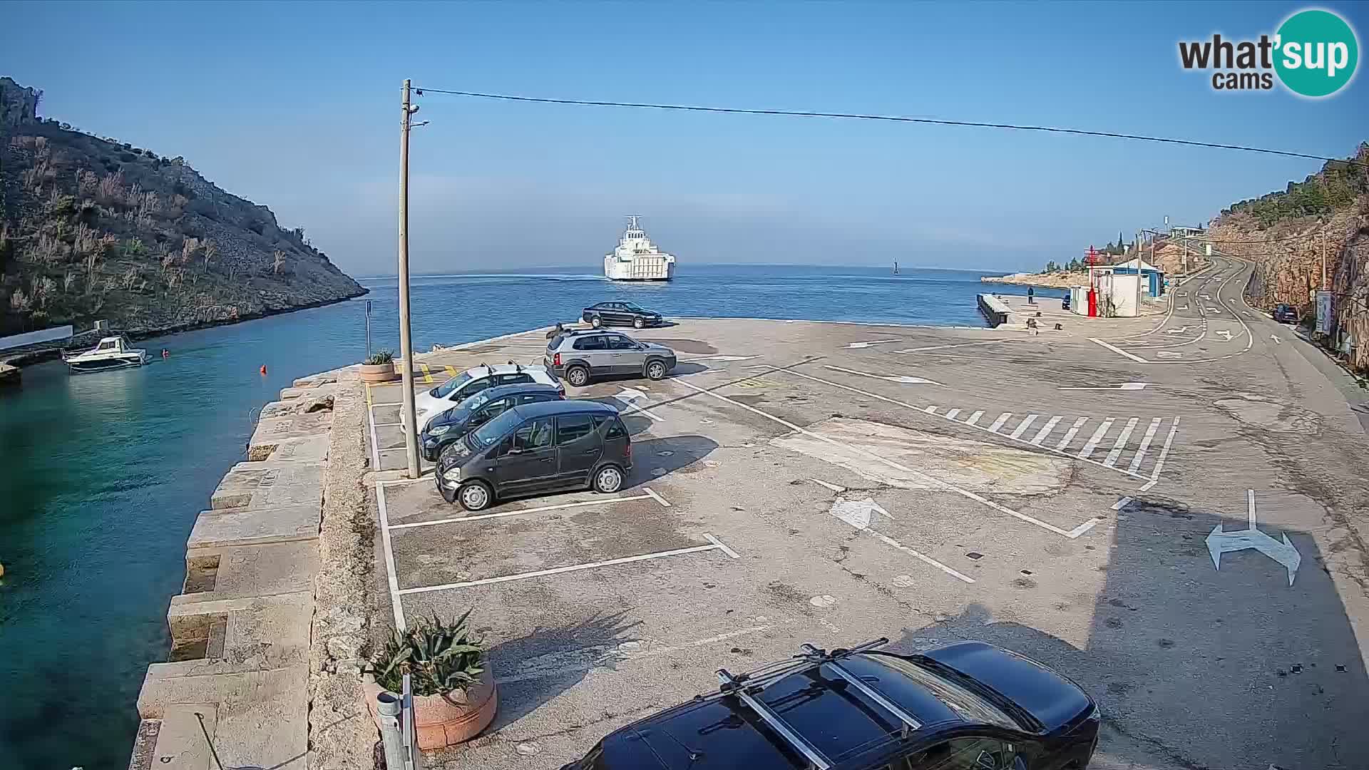 Webcam Fährhafen Prizna – zur Insel Pag