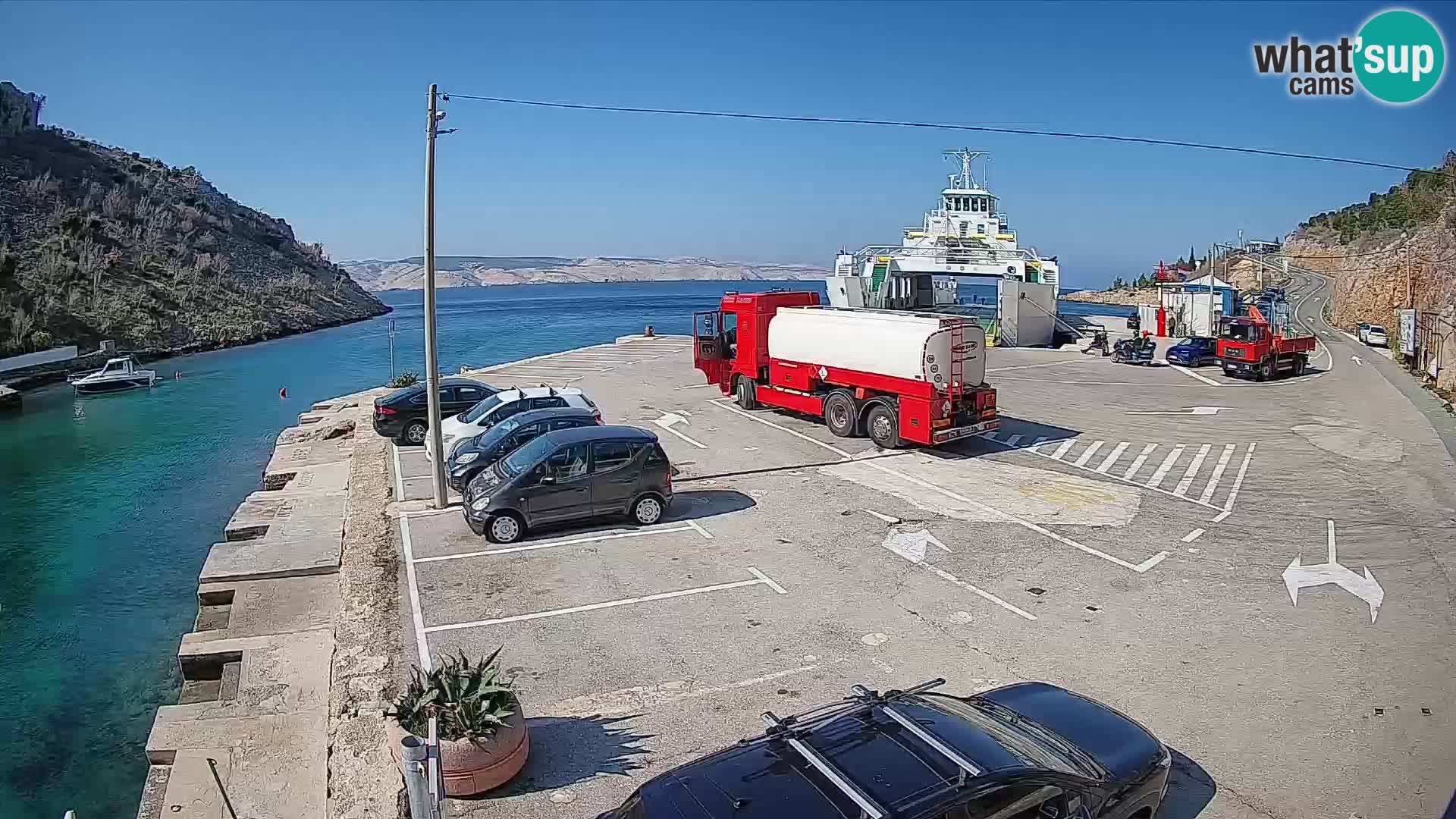 Webcam Fährhafen Prizna – zur Insel Pag