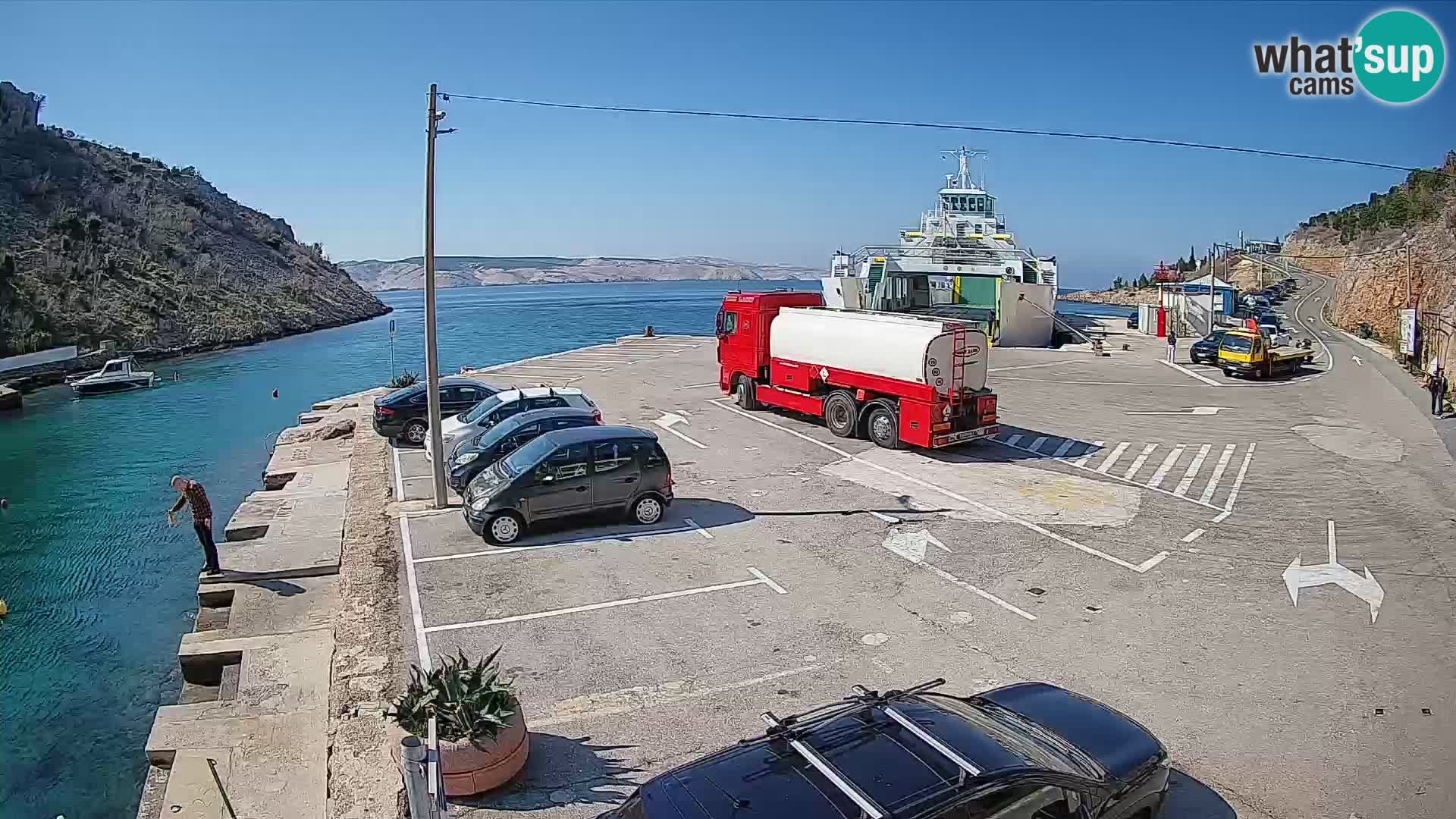 Webcam Fährhafen Prizna – zur Insel Pag