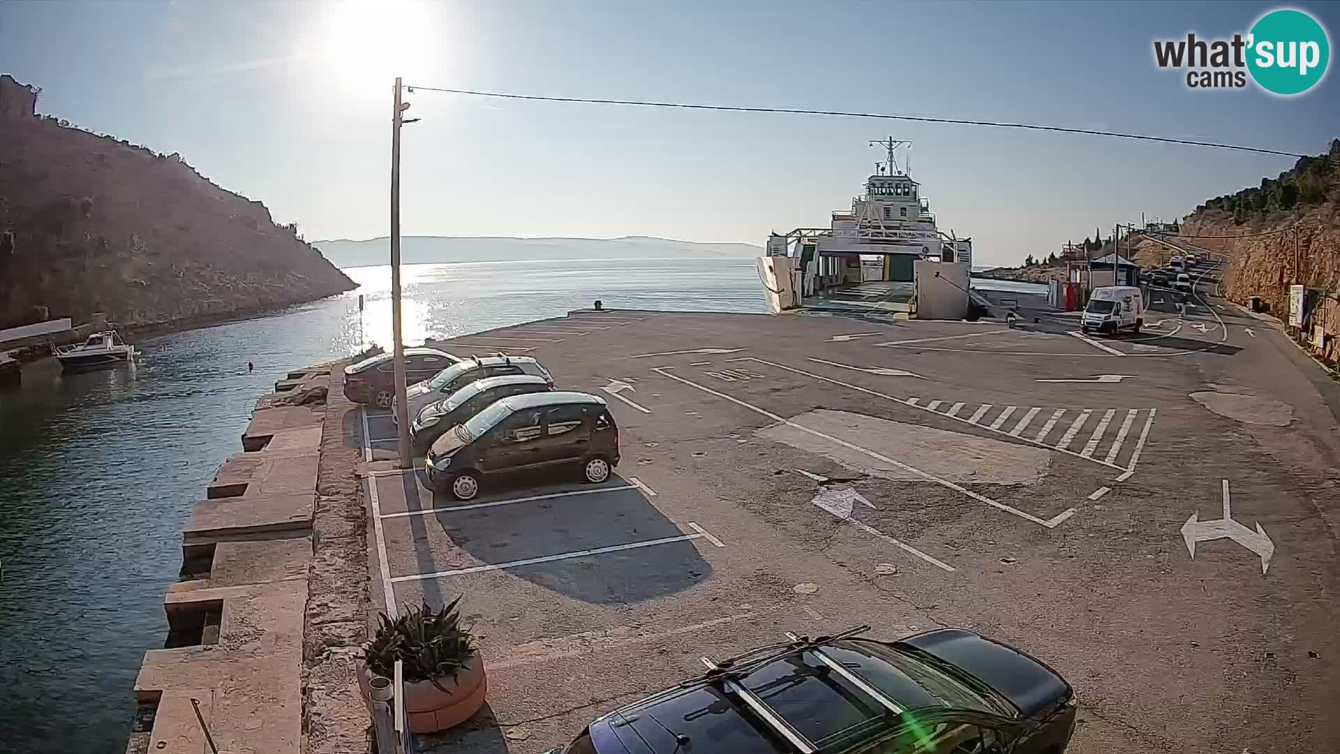 Webcam Fährhafen Prizna – zur Insel Pag