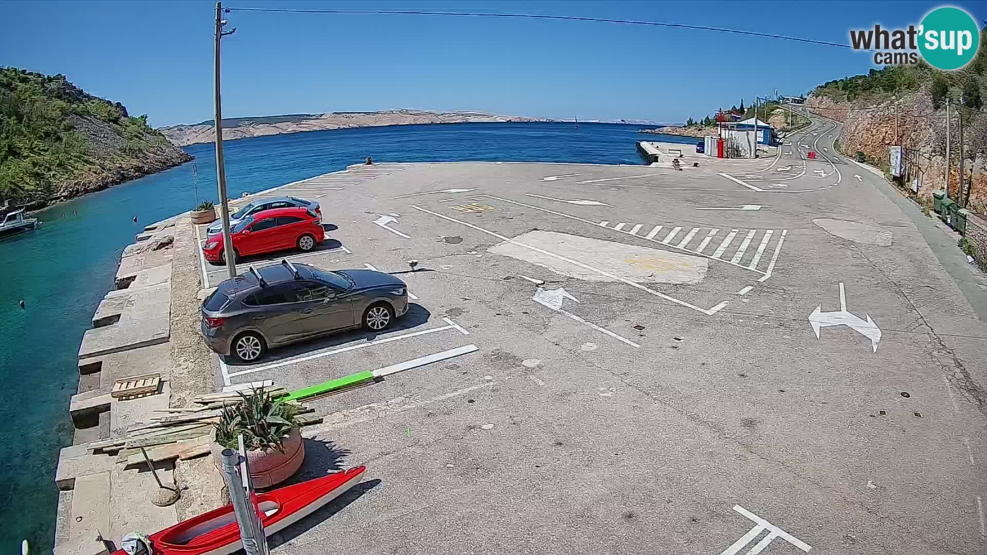 Webcam port de ferry de Prizna – vers l’île de Pag