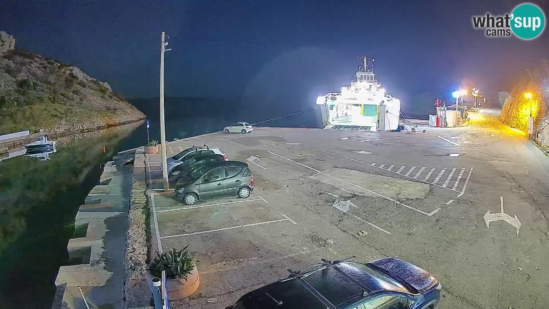 Webcam port de ferry de Prizna – vers l’île de Pag