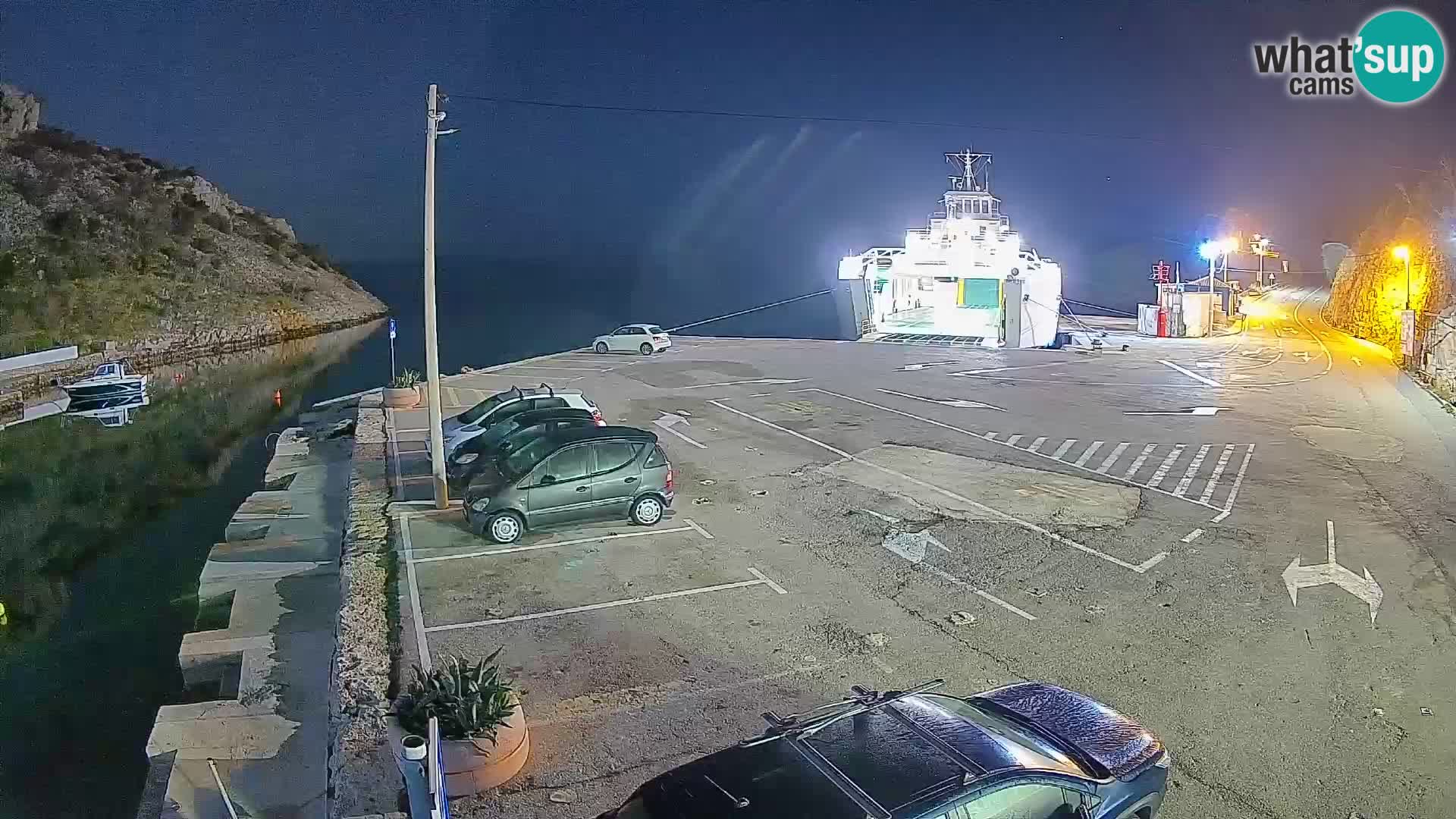 Webcam port de ferry de Prizna – vers l’île de Pag