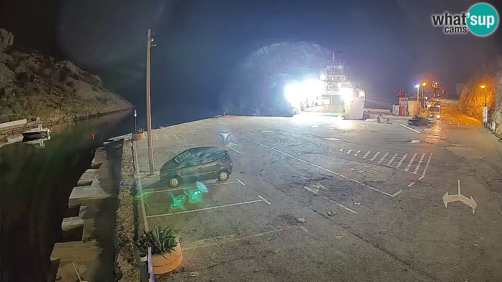 Webcam Prizna ferry port to Pag island