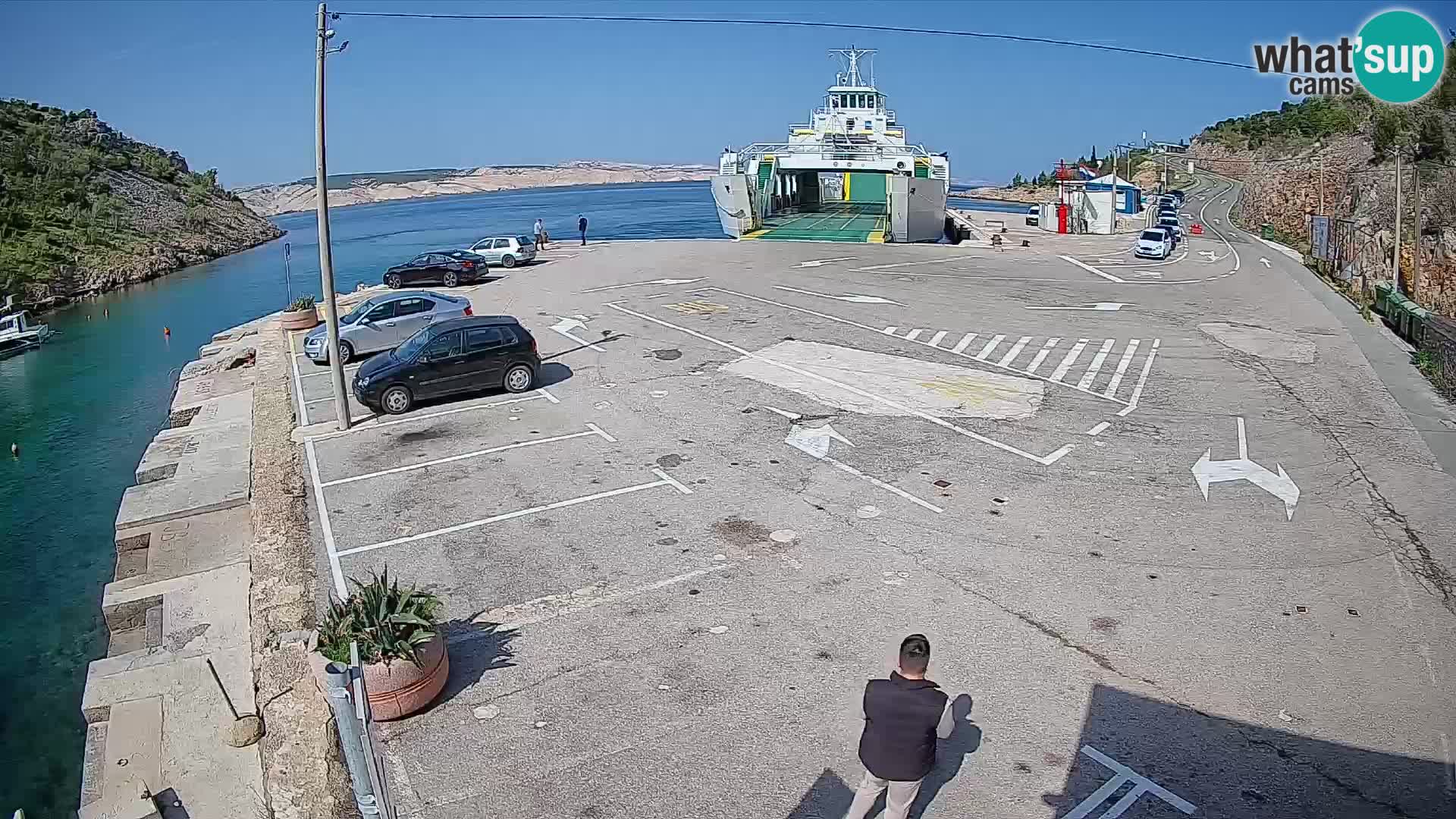 Webcam Prizna ferry port to Pag island