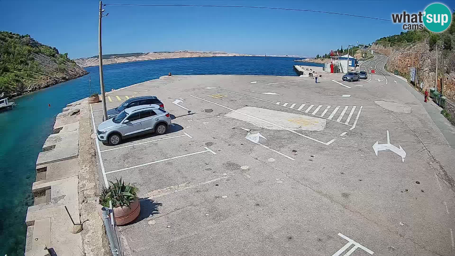Webcam port de ferry de Prizna – vers l’île de Pag