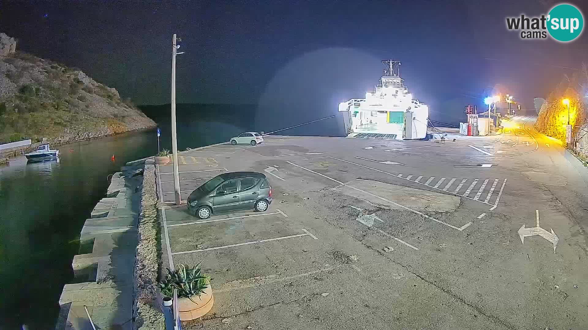 Webcam port de ferry de Prizna – vers l’île de Pag