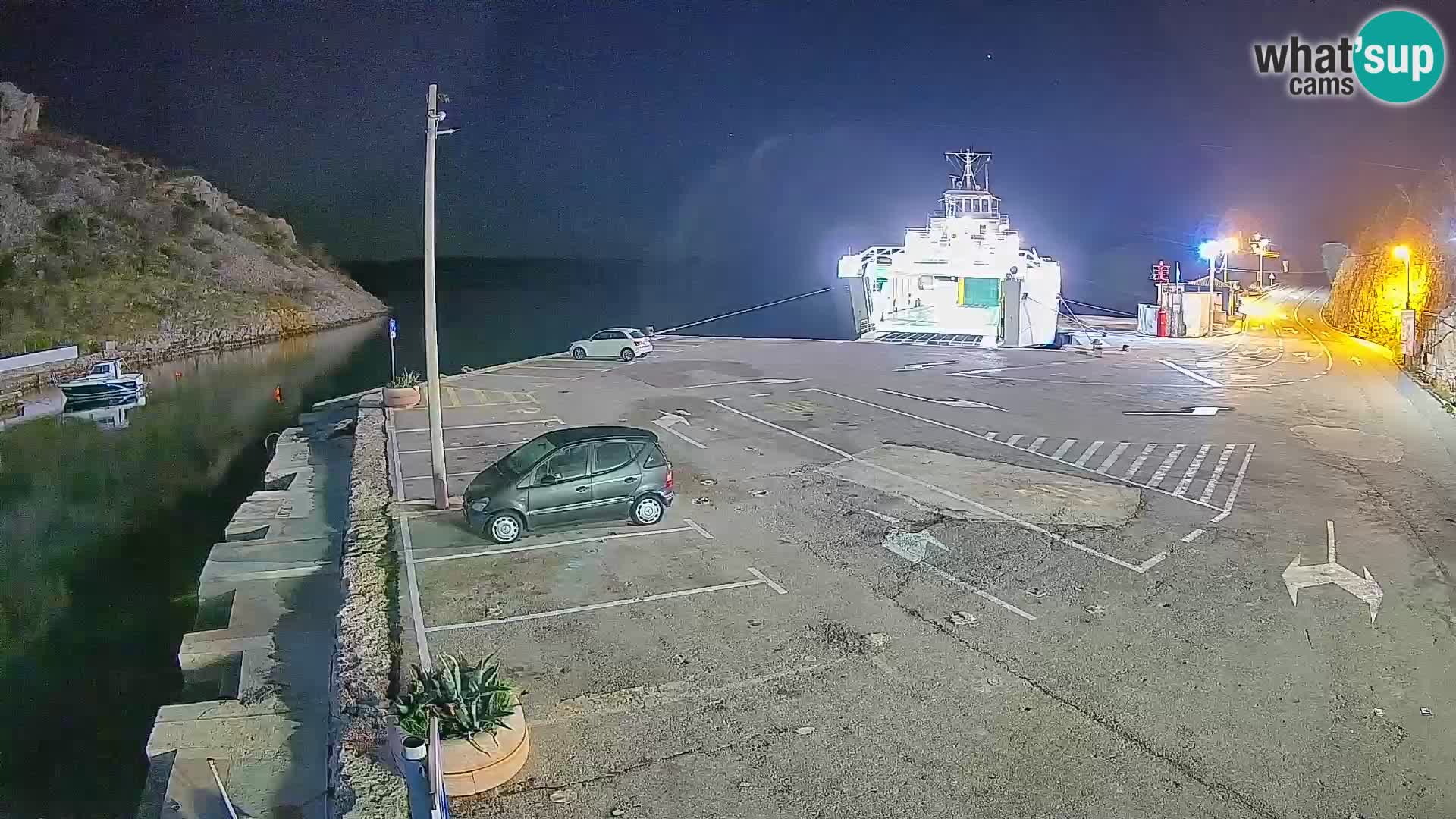 Webcam port de ferry de Prizna – vers l’île de Pag