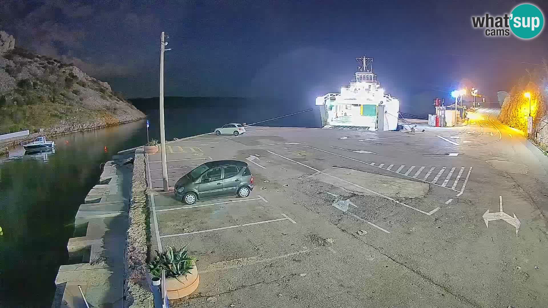 Webcam port de ferry de Prizna – vers l’île de Pag