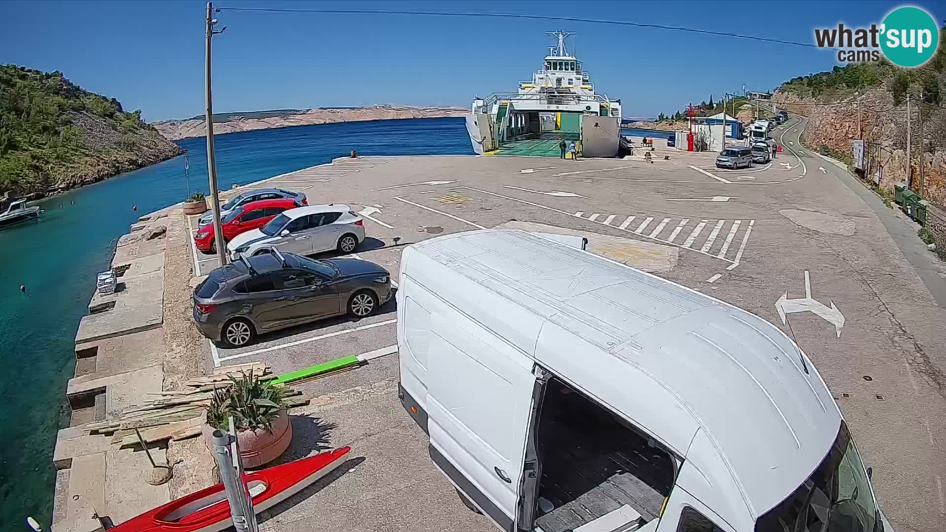 Webcam Prizna ferry port to Pag island