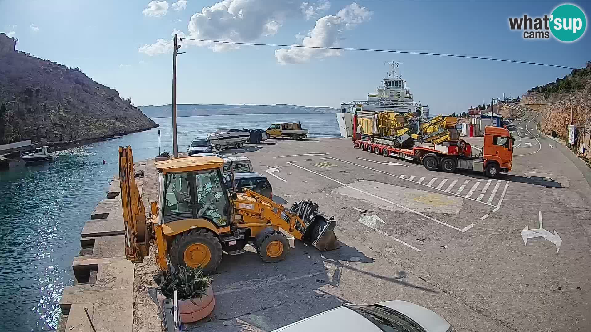 Webcam Fährhafen Prizna – zur Insel Pag