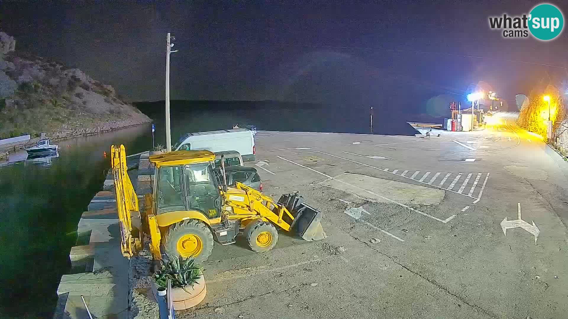 Webcam del puerto de ferris de Prizna – hacia la isla de Pag