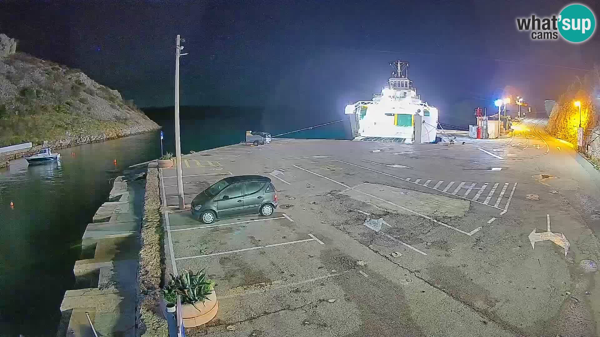 Webcam port de ferry de Prizna – vers l’île de Pag