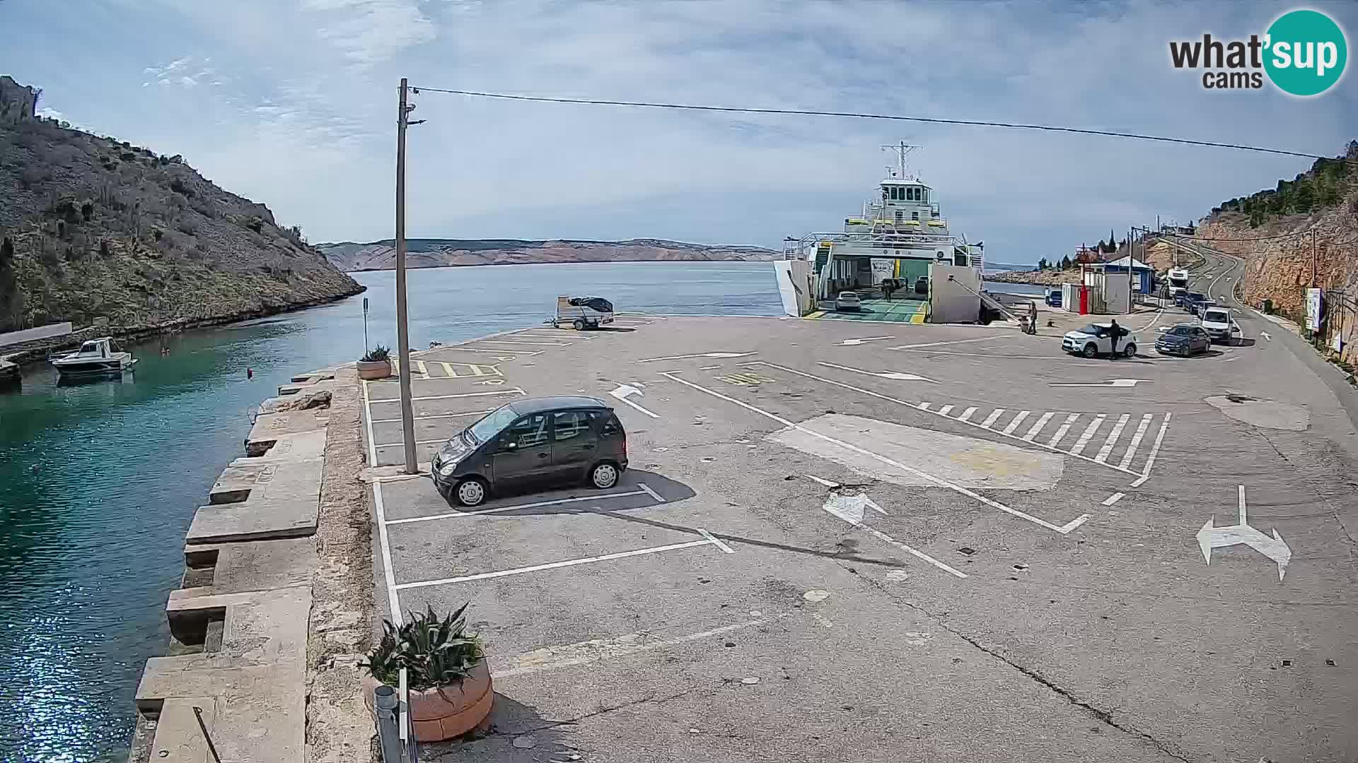 Webcam port de ferry de Prizna – vers l’île de Pag