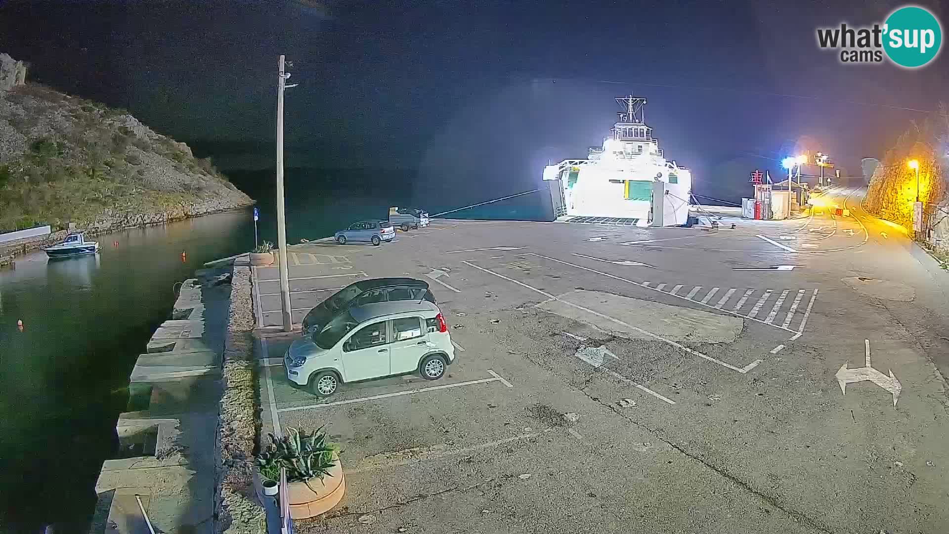 Webcam Prizna ferry port to Pag island