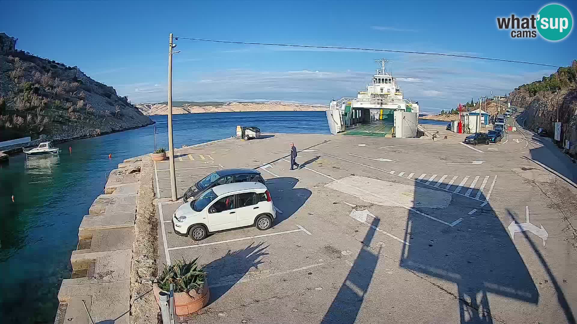 Webcam Fährhafen Prizna – zur Insel Pag