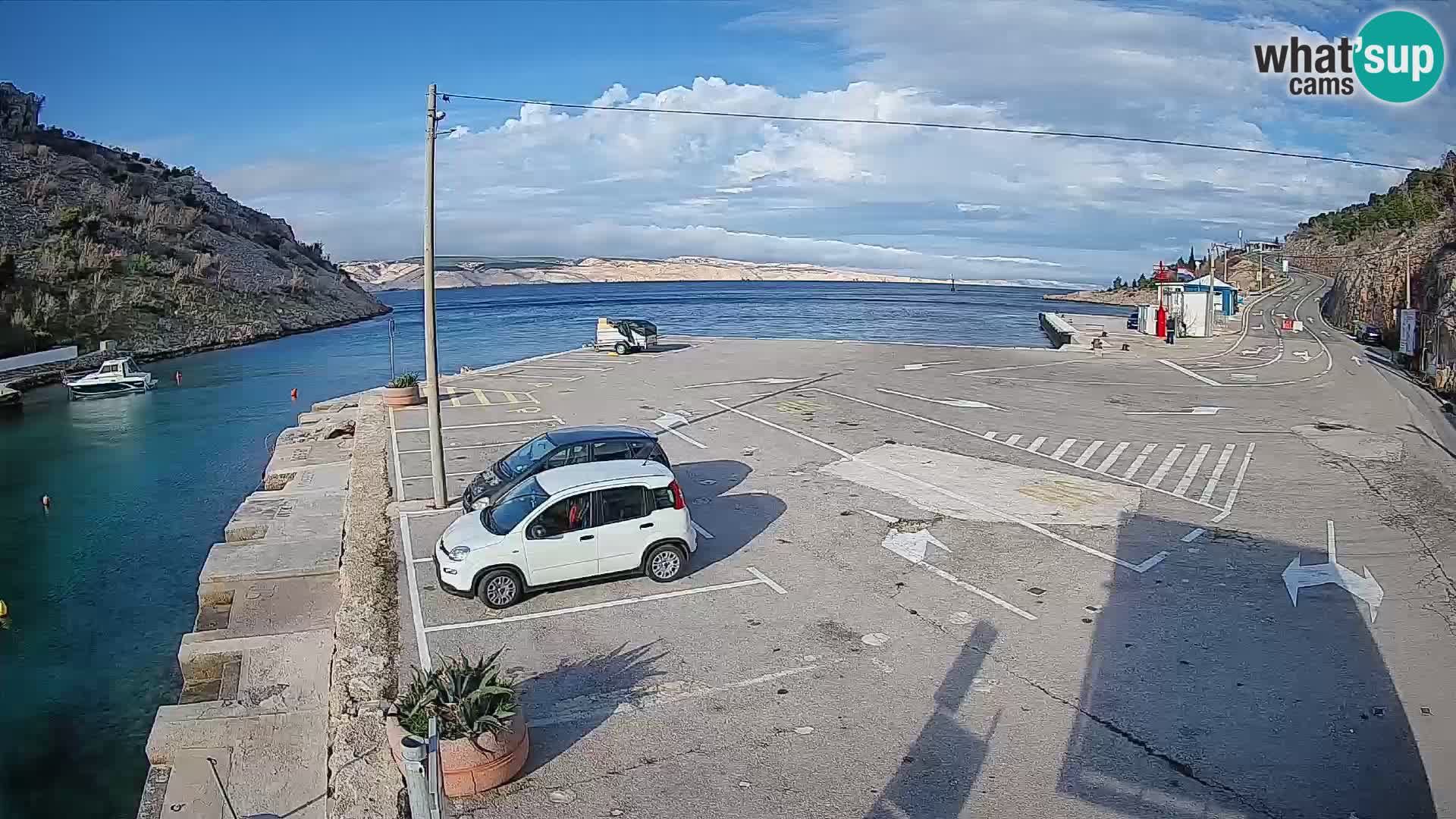 Webcam port de ferry de Prizna – vers l’île de Pag