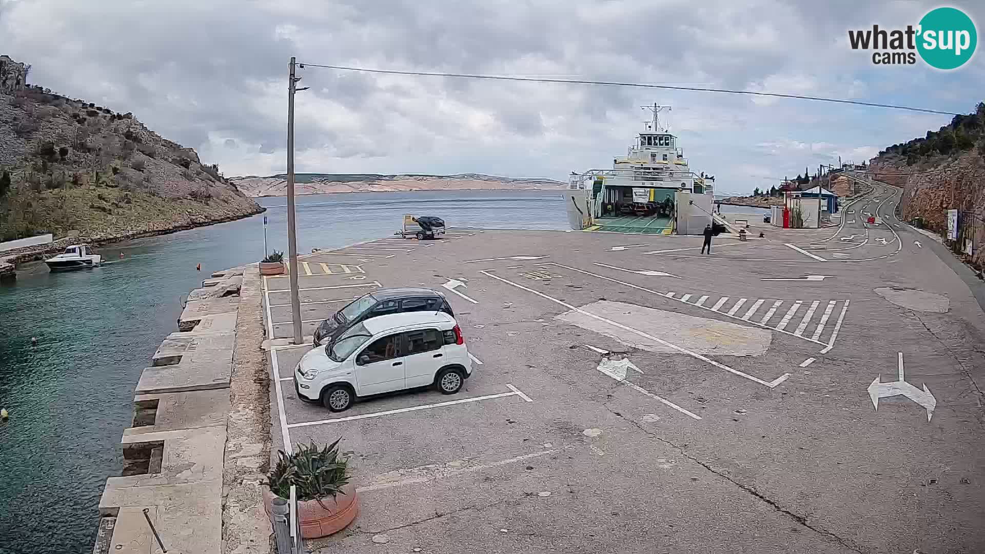 Webcam Fährhafen Prizna – zur Insel Pag