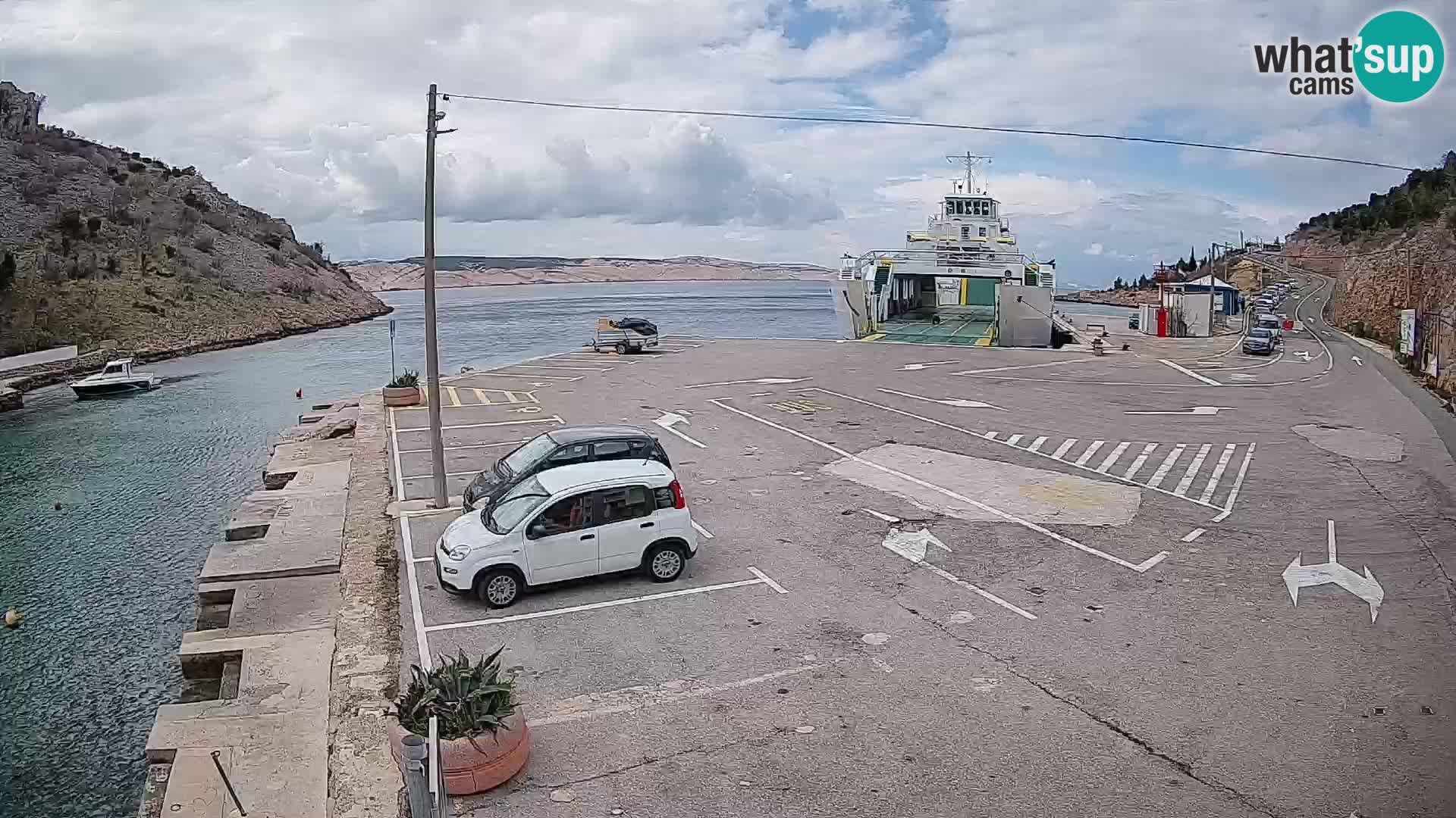 Webcam Fährhafen Prizna – zur Insel Pag