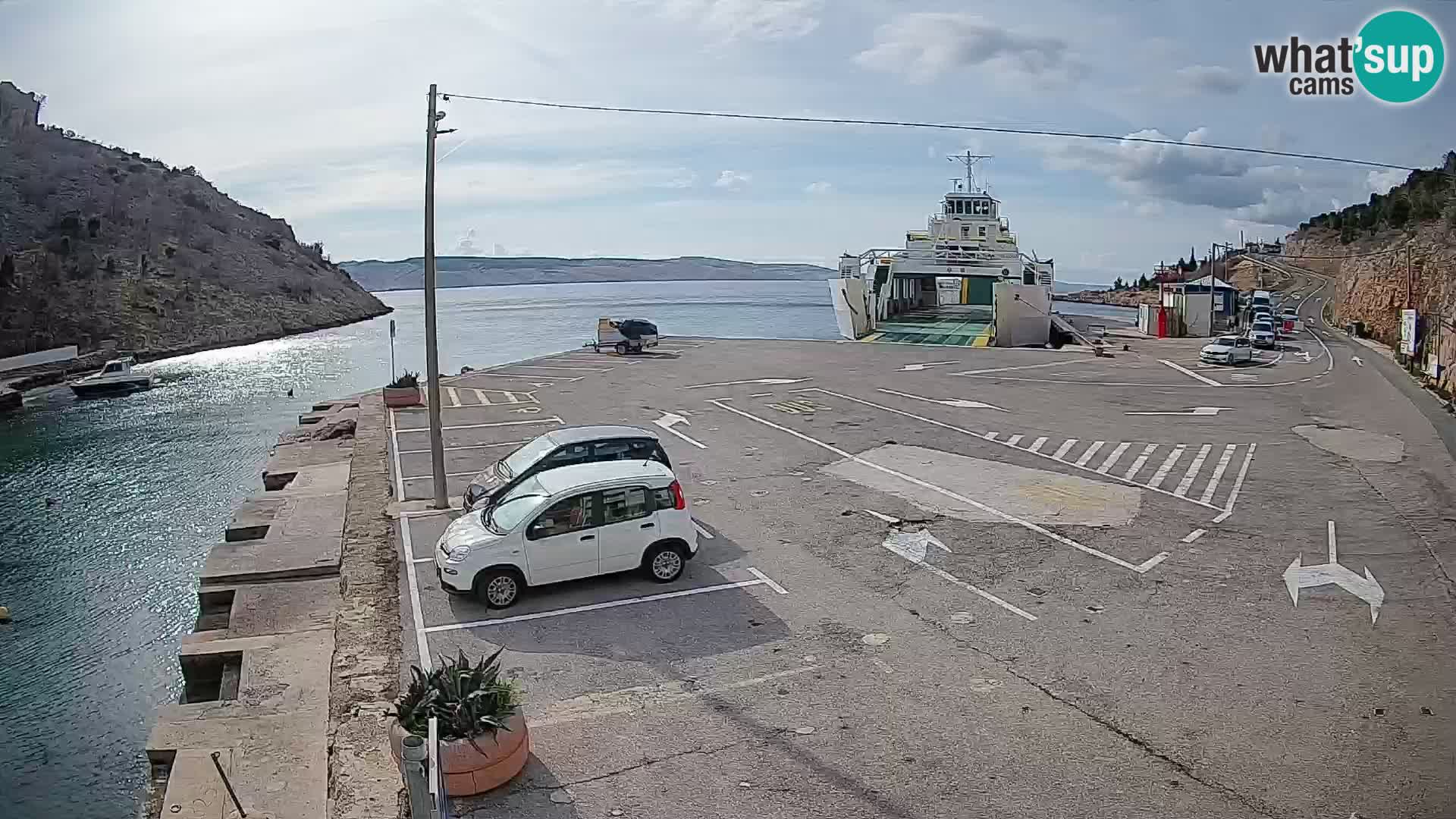 Webcam Fährhafen Prizna – zur Insel Pag