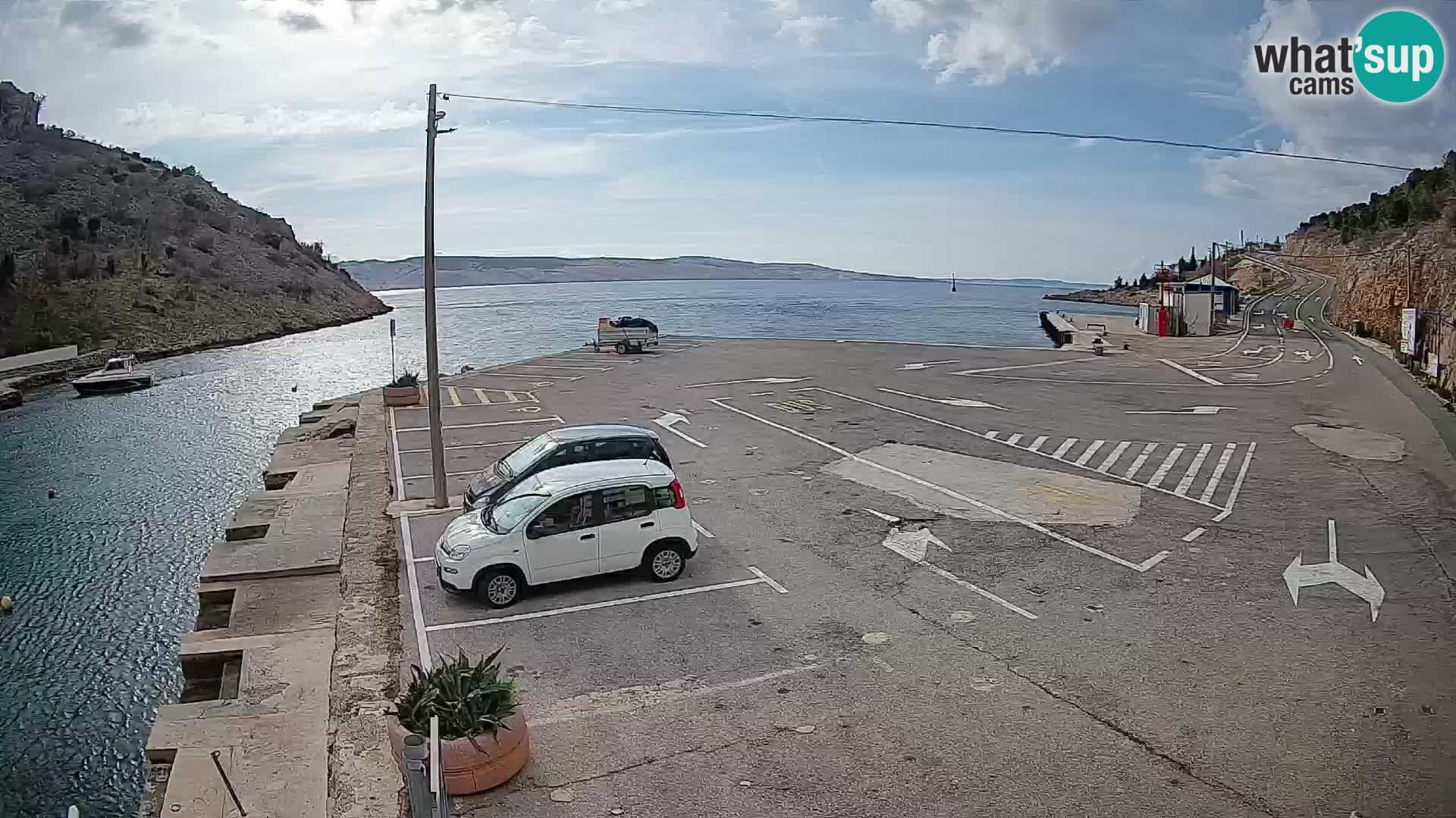 Webcam Prizna ferry port to Pag island