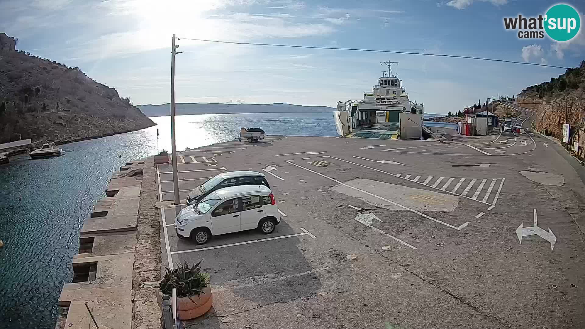 Webcam Prizna ferry port to Pag island