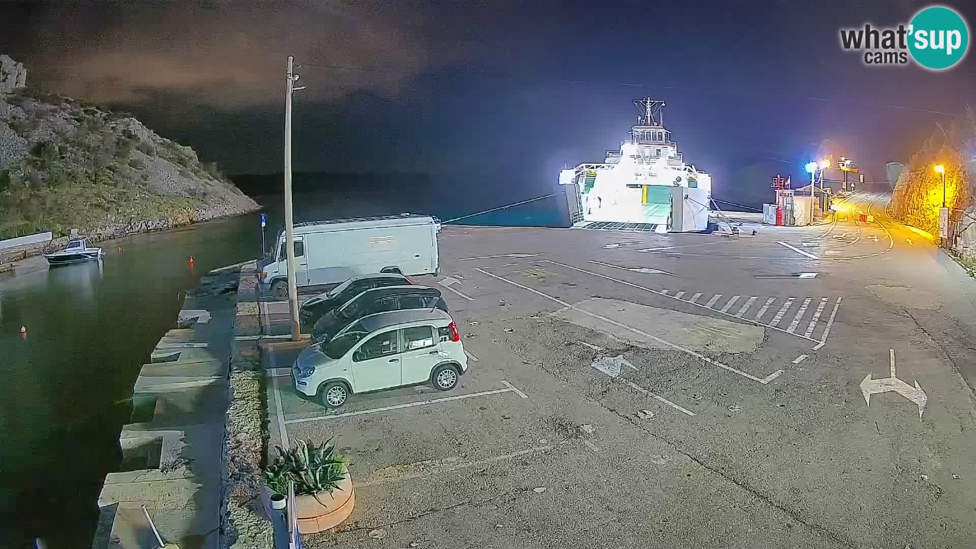 Webcam Prizna ferry port to Pag island