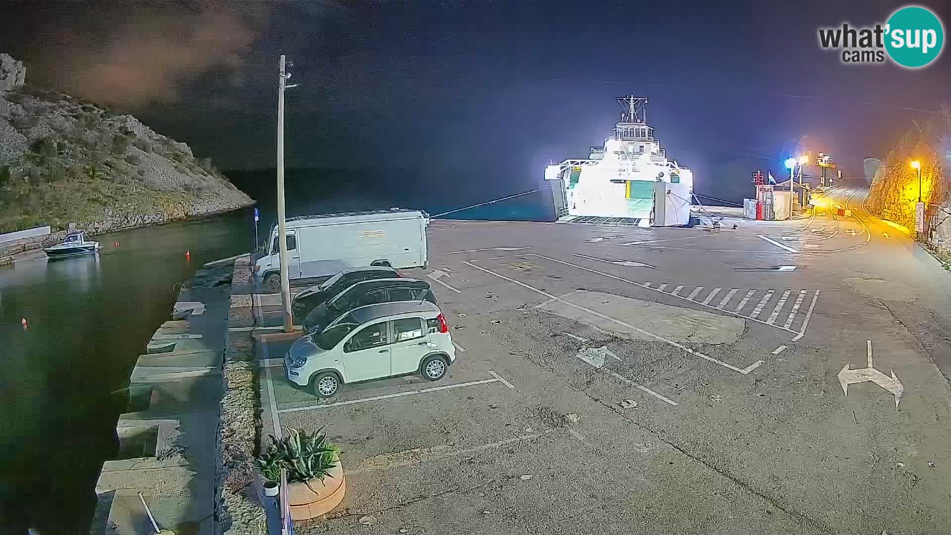 Webcam Prizna ferry port to Pag island