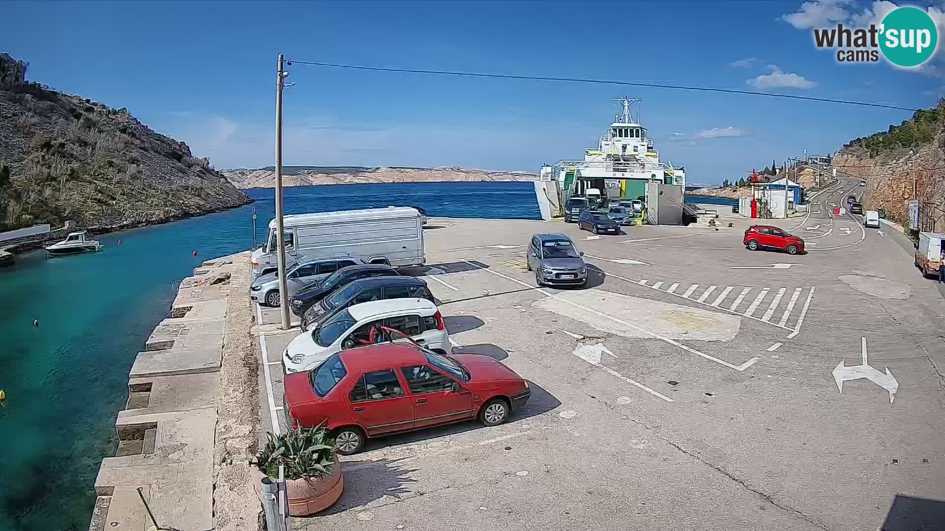 Webcam Fährhafen Prizna – zur Insel Pag