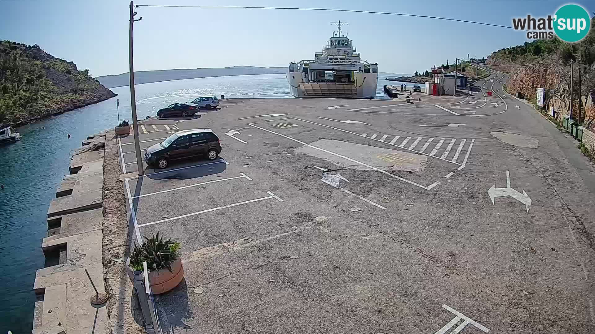 Webcam Prizna ferry port to Pag island