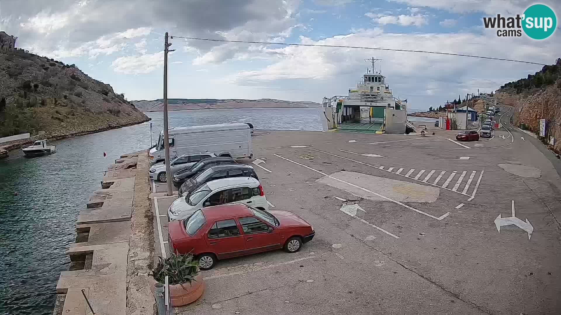 Webcam Prizna ferry port to Pag island