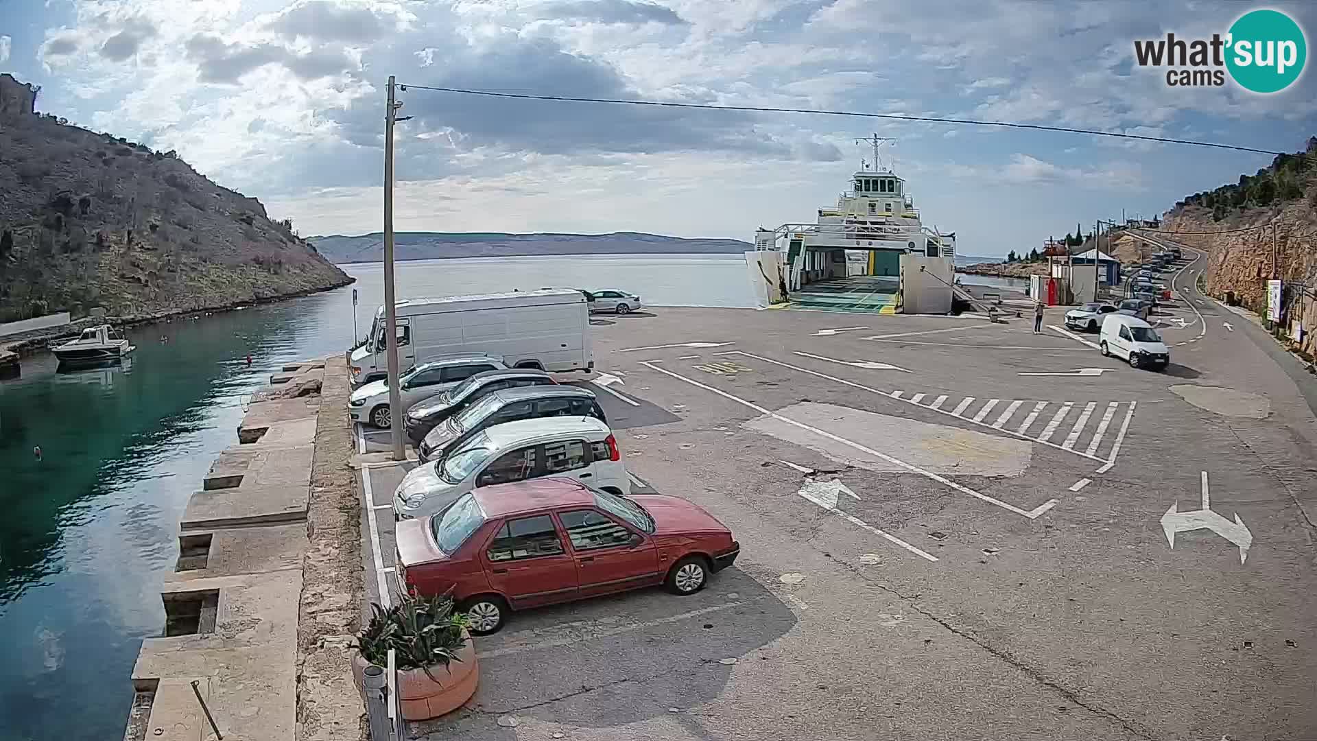 Webcam Prizna ferry port to Pag island