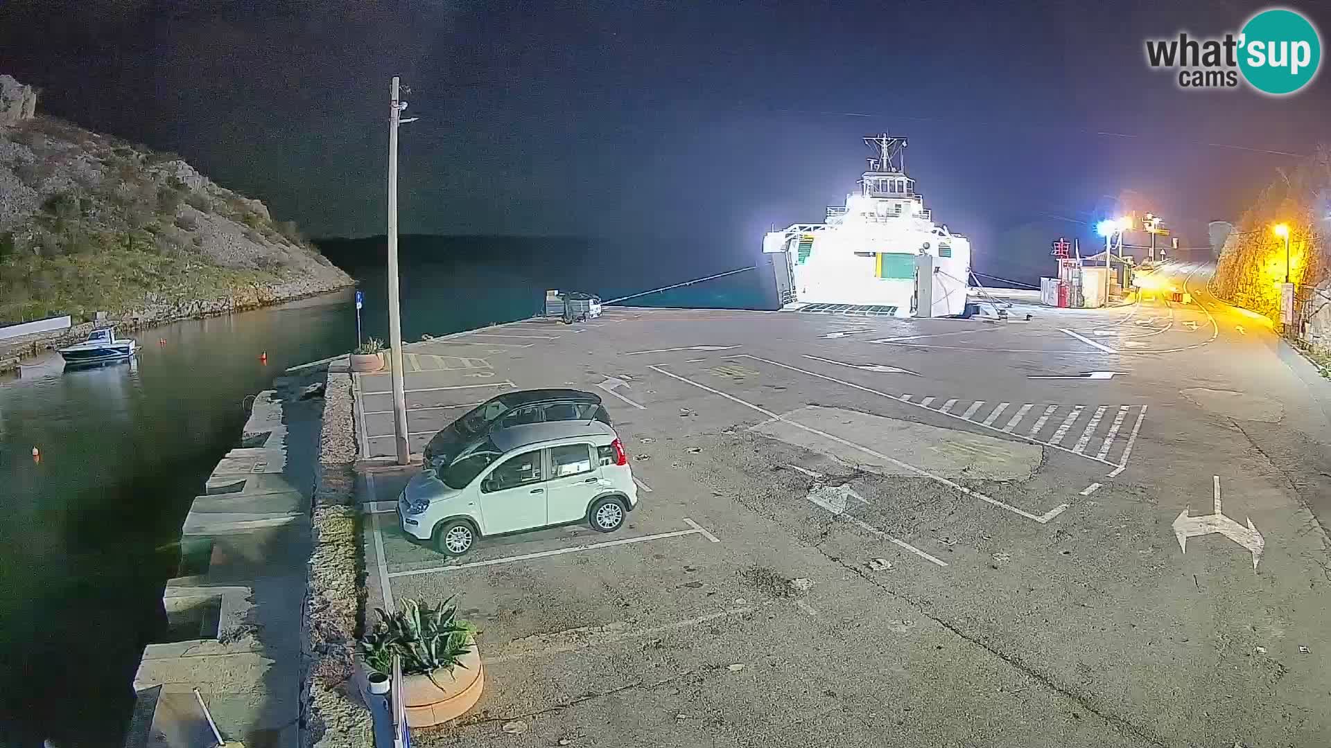 Webcam Prizna ferry port to Pag island