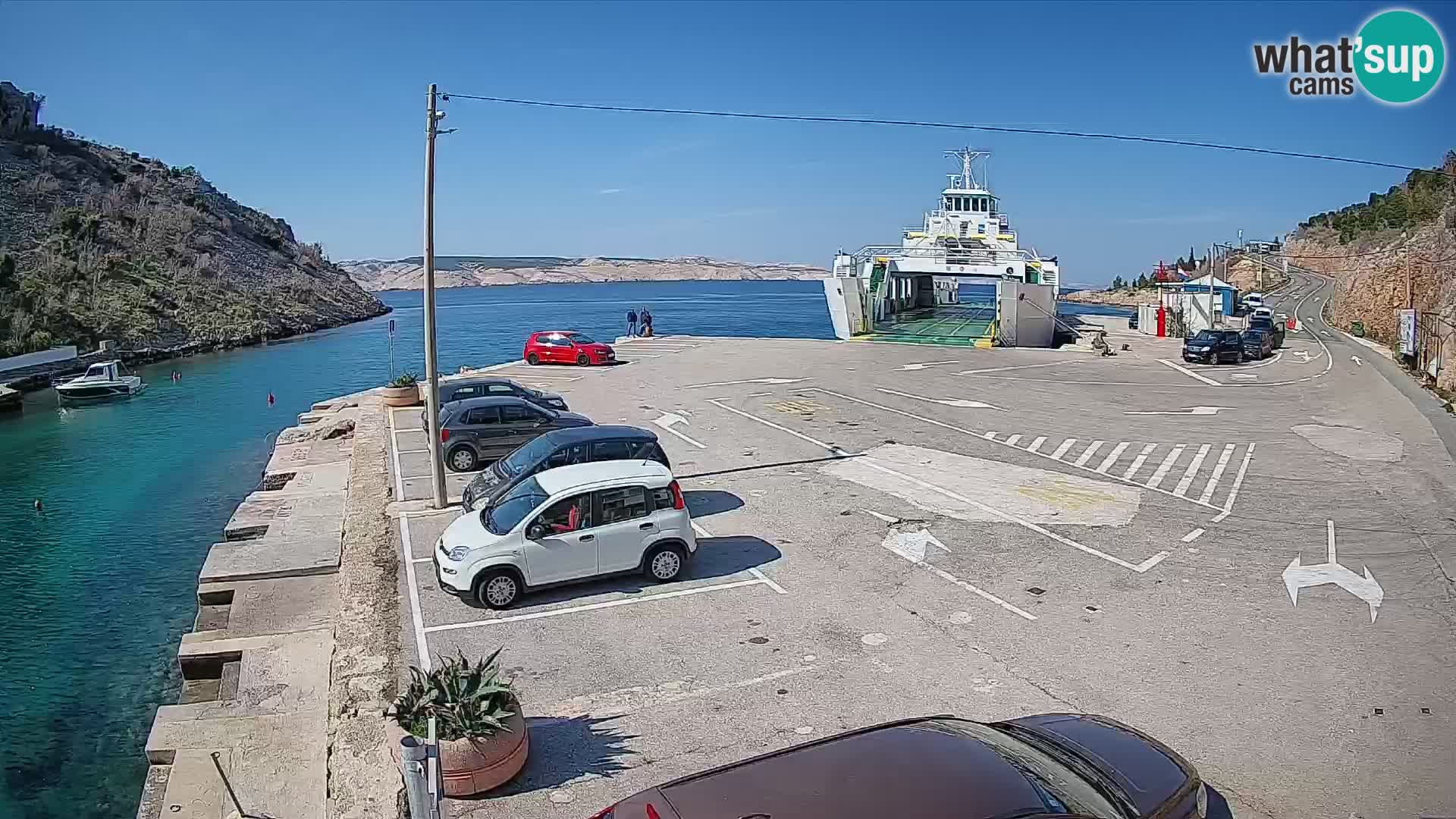 Webcam Fährhafen Prizna – zur Insel Pag