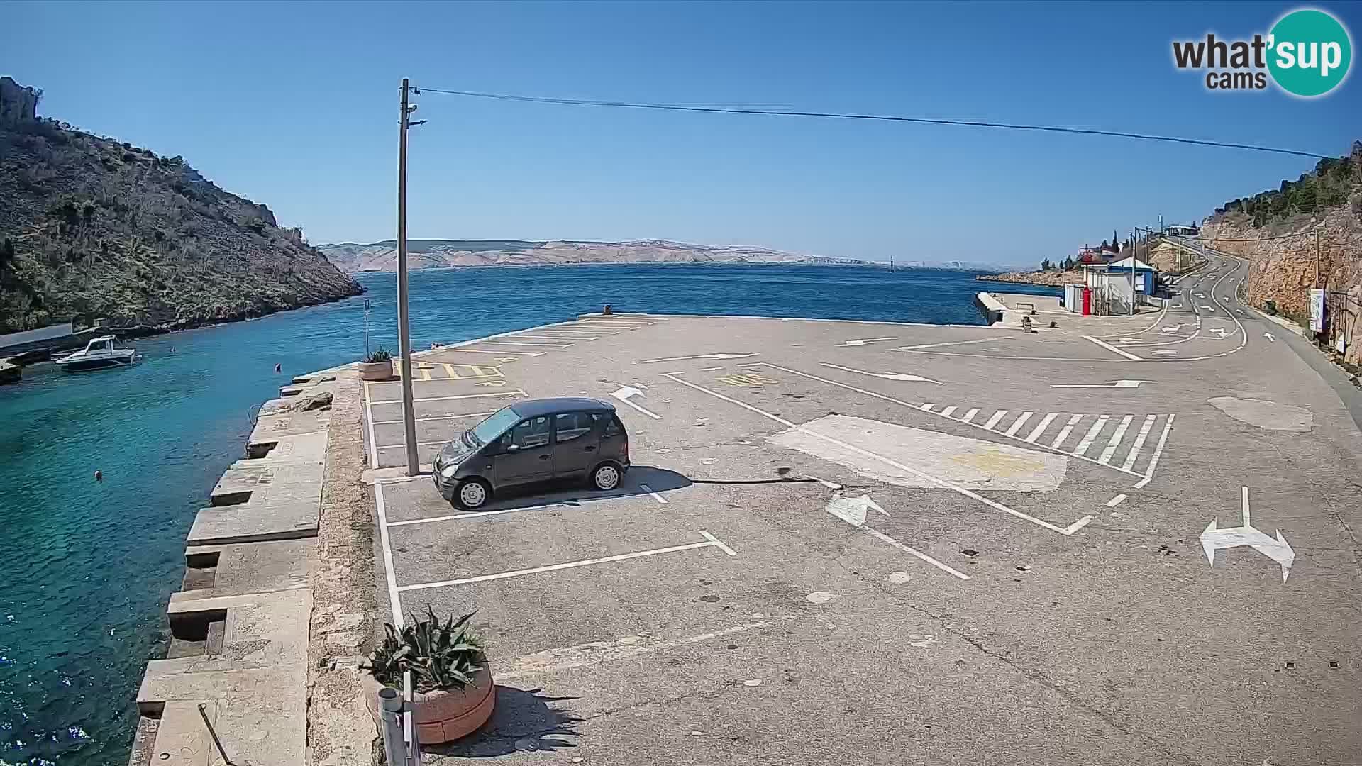 Webcam port de ferry de Prizna – vers l’île de Pag