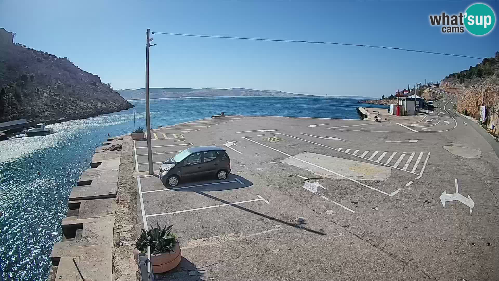 Webcam port de ferry de Prizna – vers l’île de Pag