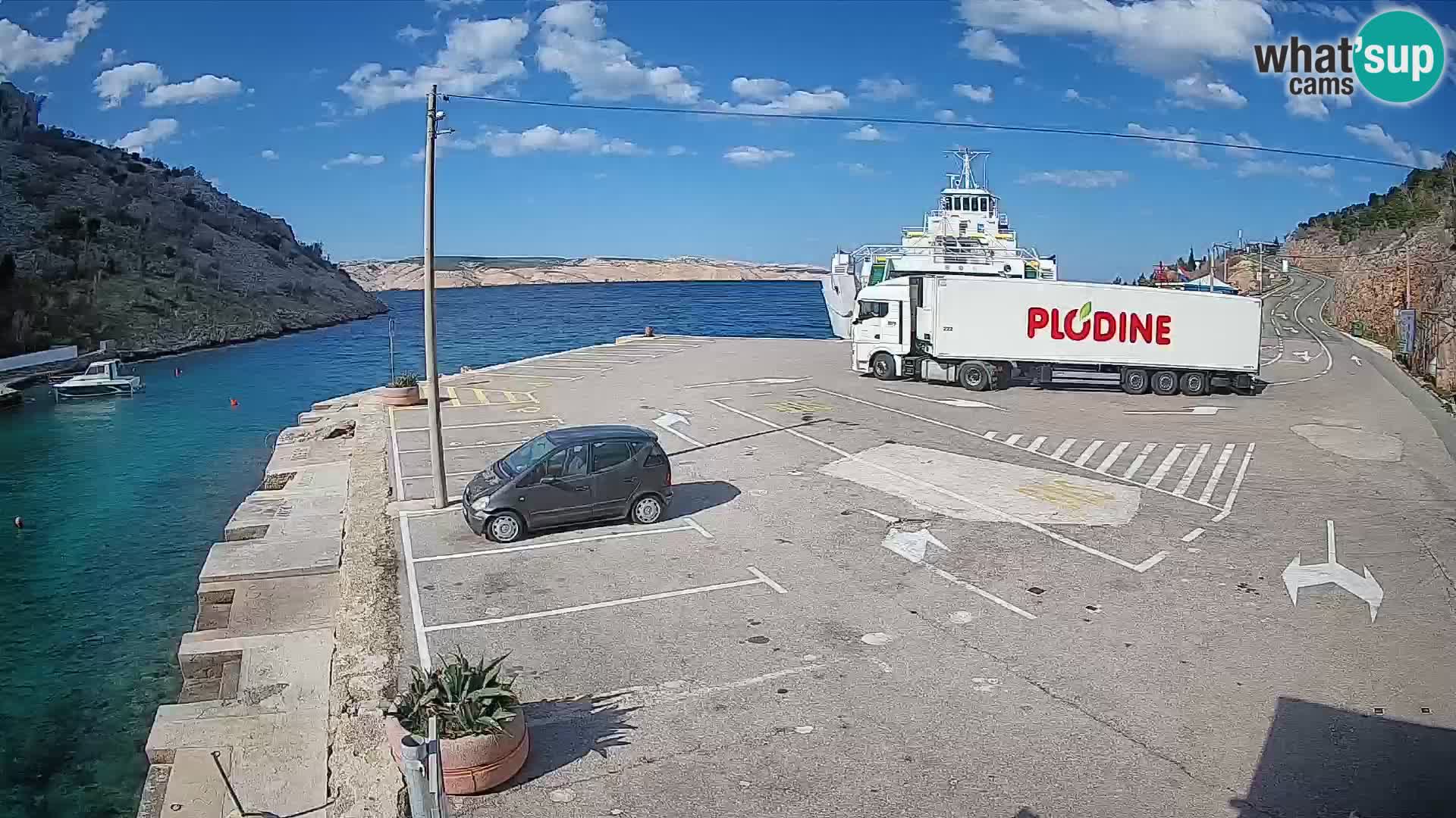 Webcam Fährhafen Prizna – zur Insel Pag