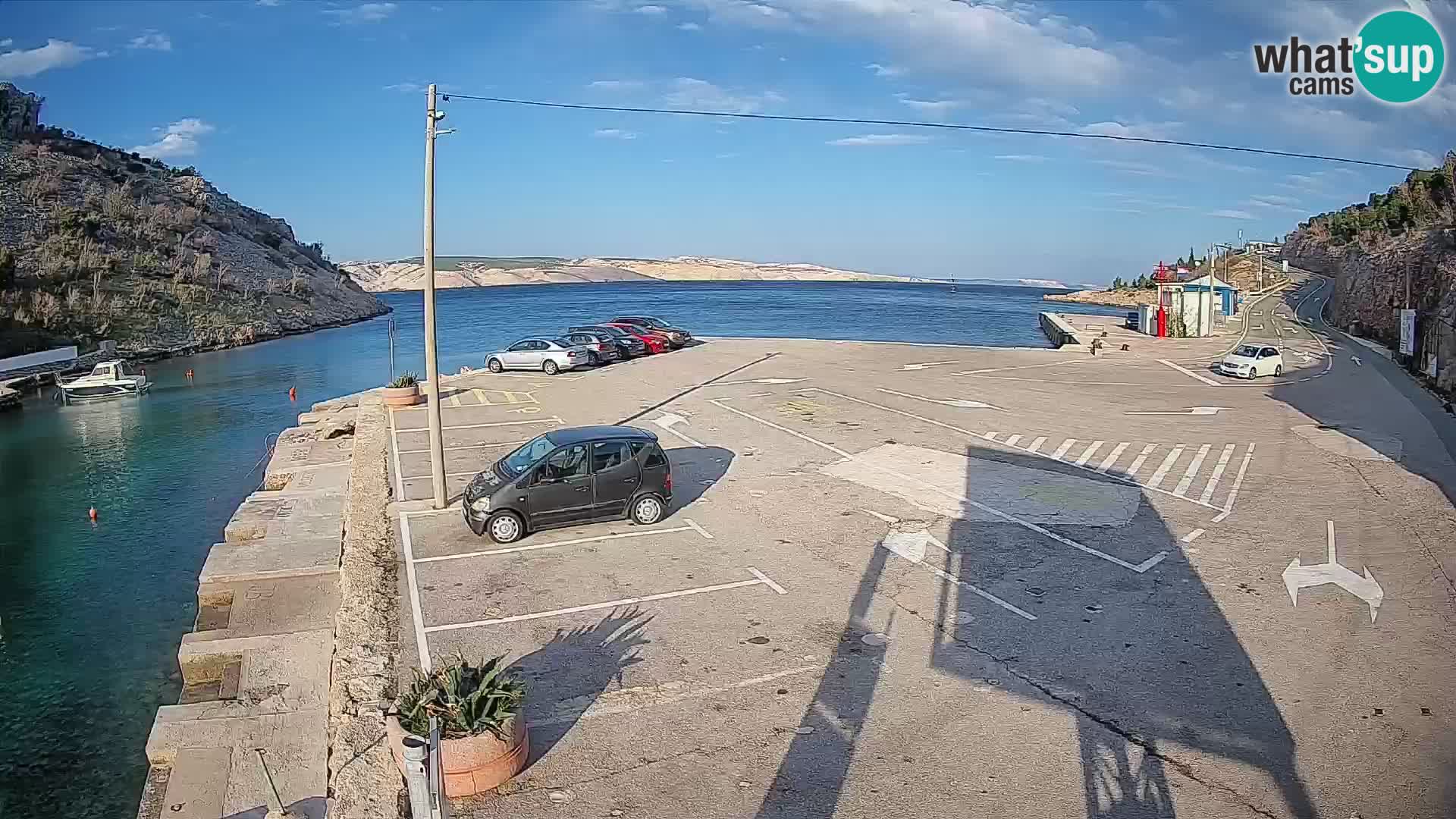 Webcam port de ferry de Prizna – vers l’île de Pag