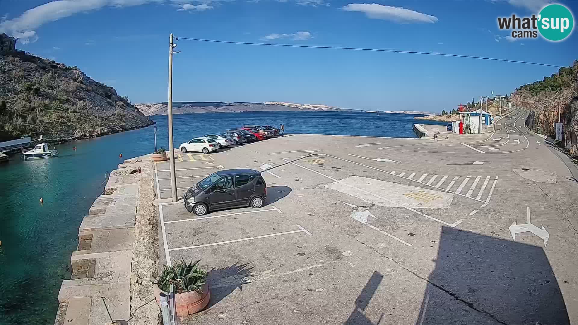 Webcam Prizna ferry port to Pag island