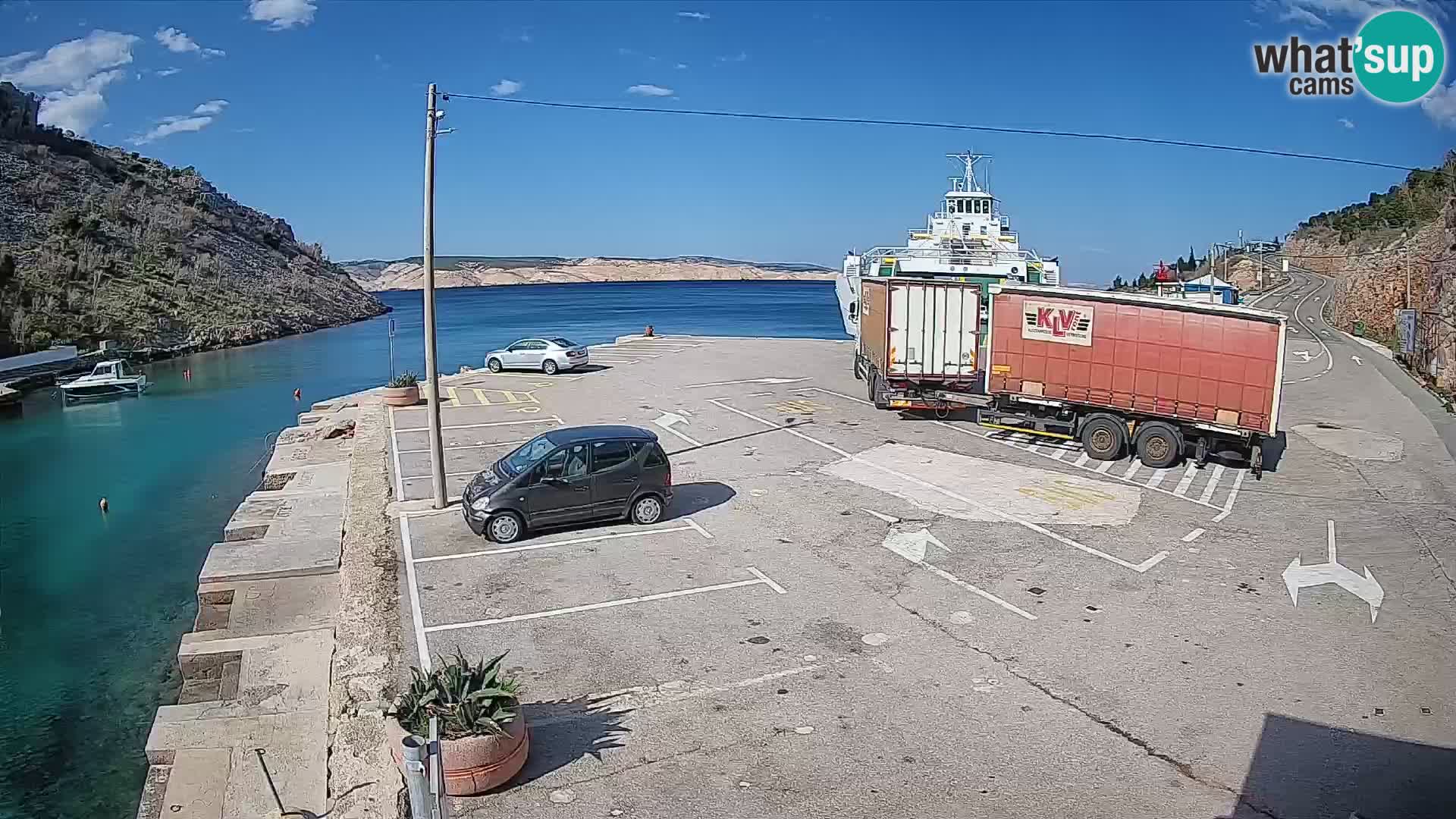Webcam Prizna ferry port to Pag island
