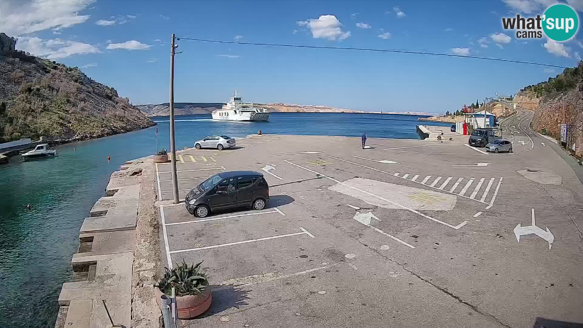 Webcam Fährhafen Prizna – zur Insel Pag